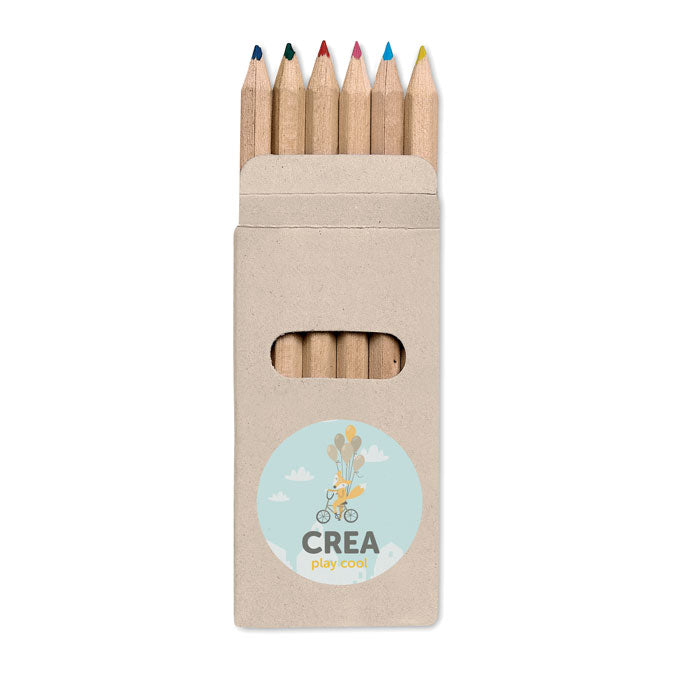 6 coloured pencils in box