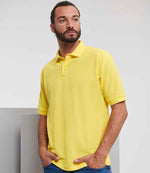 Russell Poly/Cotton Piqué Polo Shirt Yellow