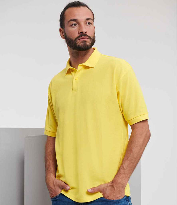 Russell Poly/Cotton Piqué Polo Shirt Yellow