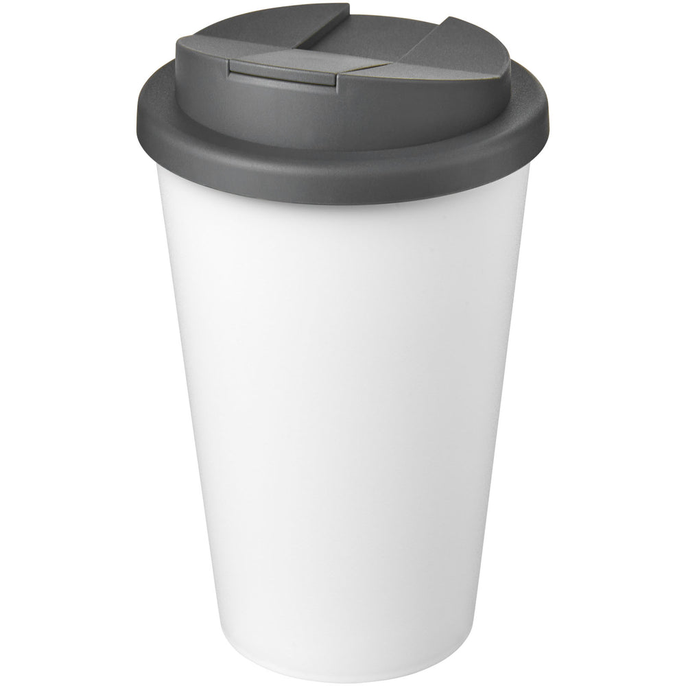 Branded Americano® Eco 350 ml recycled tumbler with spill-proof lid