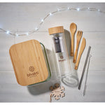 Branded Glass lunchbox with bamboo lid