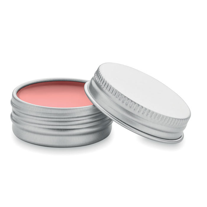 Branded Vegan lip balm in round tin