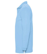 SOL'S Winter II Long Sleeve Cotton Piqué Polo Shirt Sky Blue