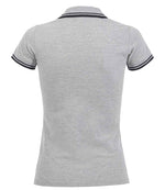 SOL'S Ladies Pasadena Tipped Cotton Piqué Polo Shirt Heather Grey/Navy