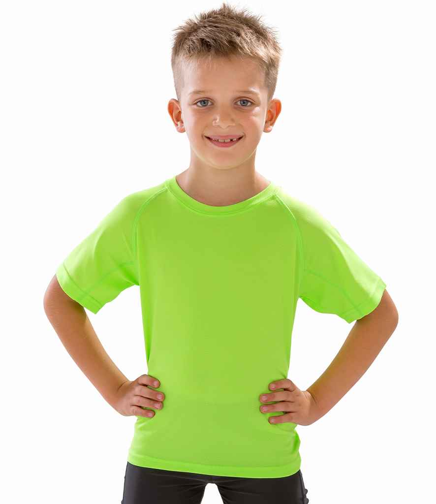 Spiro Kids Impact Performance Aircool T-Shirt Lime Green