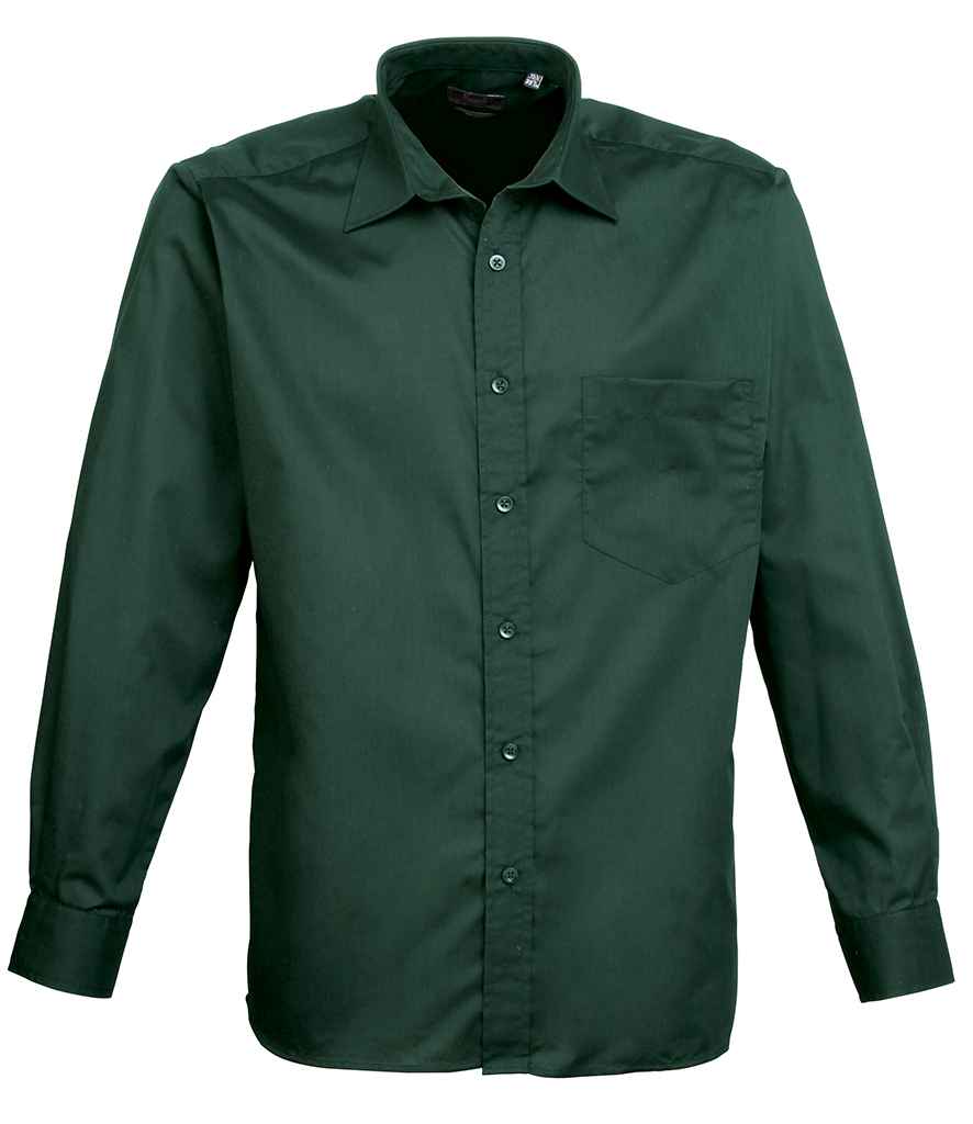 Premier Long Sleeve Poplin Shirt Bottle Green