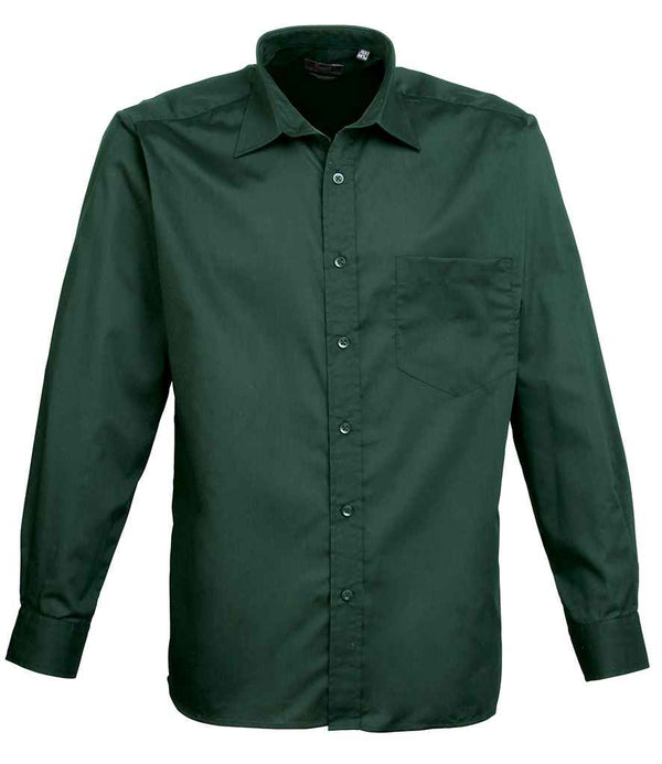Premier Long Sleeve Poplin Shirt Bottle Green