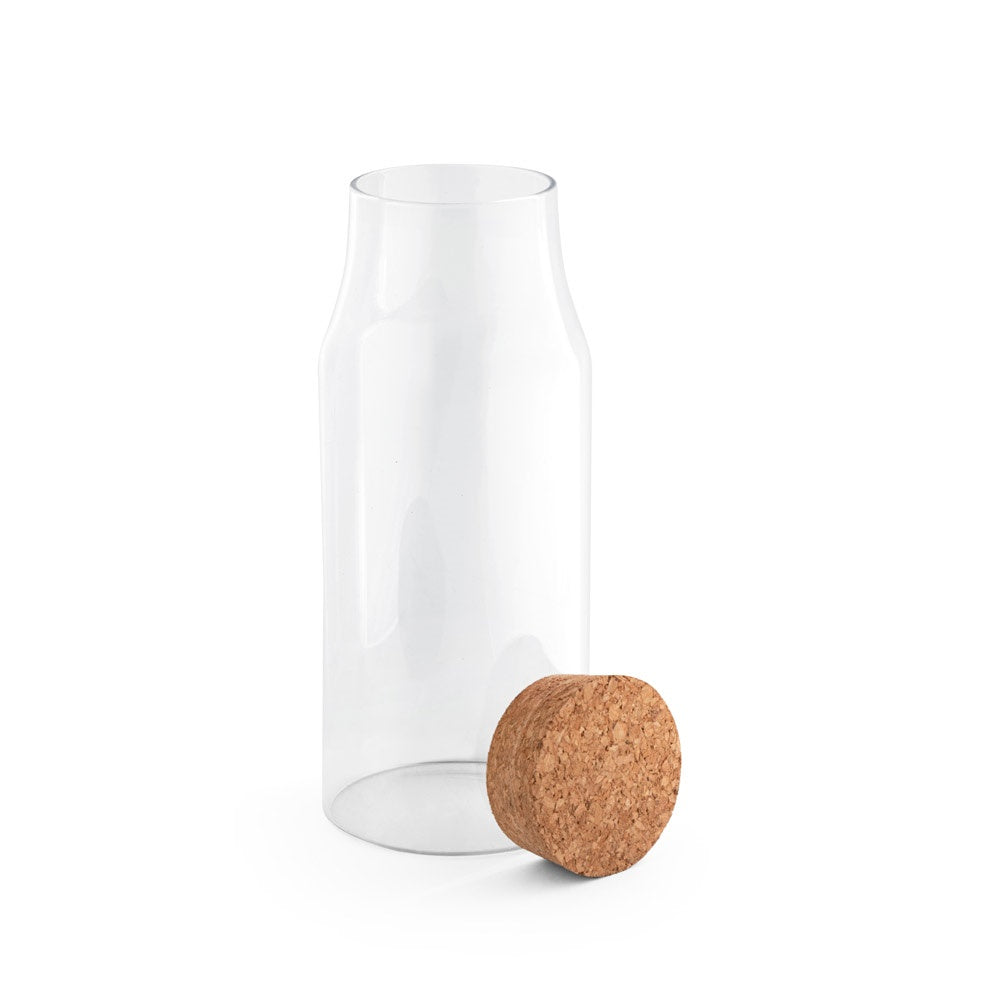 JASMIN 800. Borosilicate glass bottle with cork lid 800 mL
