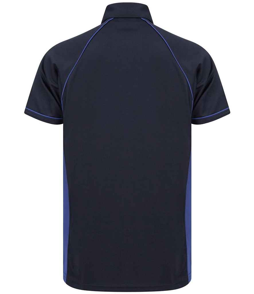 Finden + Hales Performance Piped Polo Shirt Navy/Royal Blue
