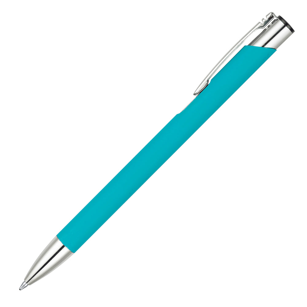 MOLE-MATE ball pen with chrome trim Cyan