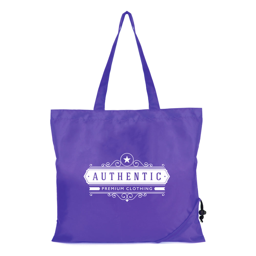 Branded Bayford 190T Polyester foldable pullstring shopper bag