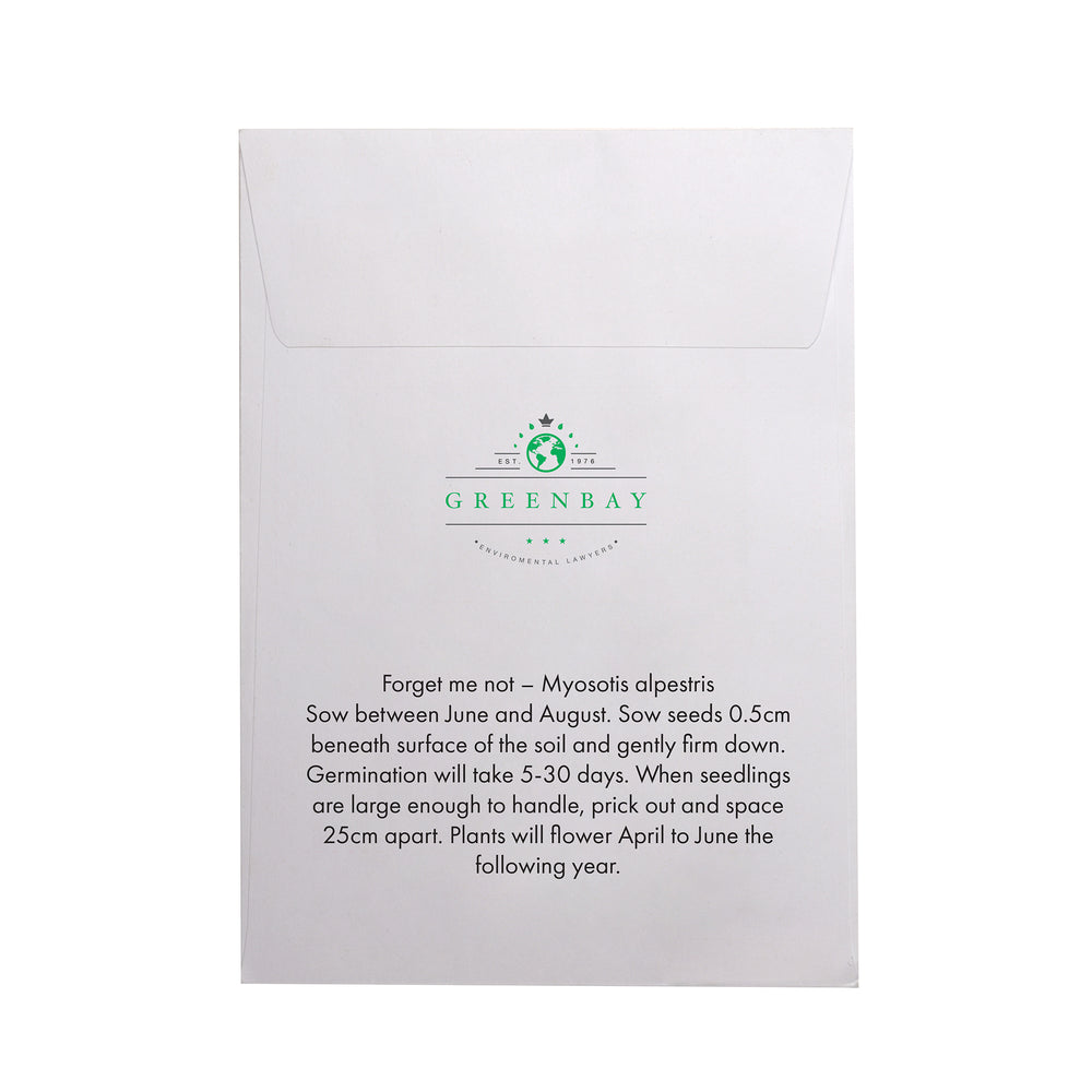 Seed Pack in White Paper Envelope Forget-me-not