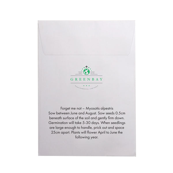 Seed Pack in White Paper Envelope Forget-me-not