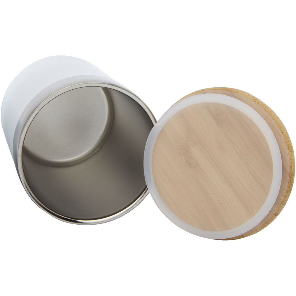 Branded Lagan 300 ml copper vacuum insulated stainless steel tumbler with bamboo lid