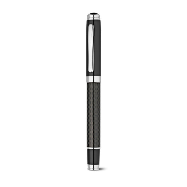Chess Carbon Fibre Rollerball and Ball Pen Set Black