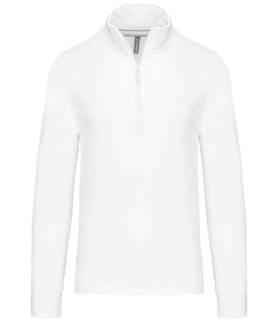Kariban Zip Neck Sweatshirt White