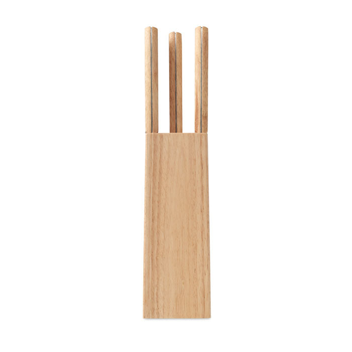 Branded 5 piece knife set in base