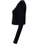 Bella Micro Rib Long Sleeve Baby T-Shirt Solid Black Blend