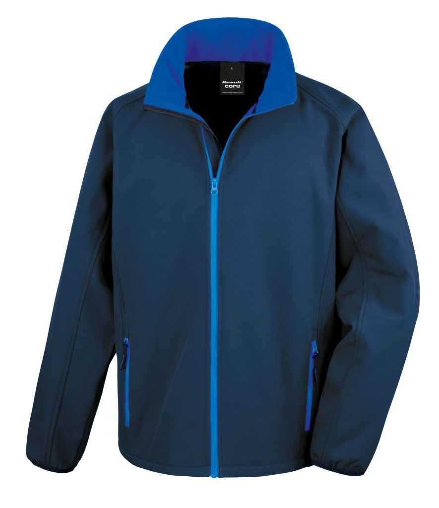 Result Core Printable Soft Shell Jacket Navy/Royal Blue