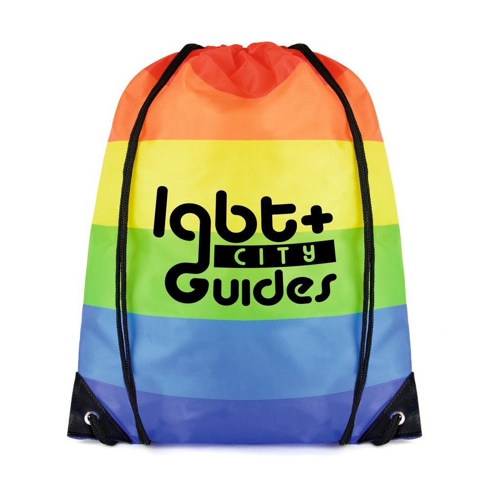 Branded 210D Polyester drawstring rucksack