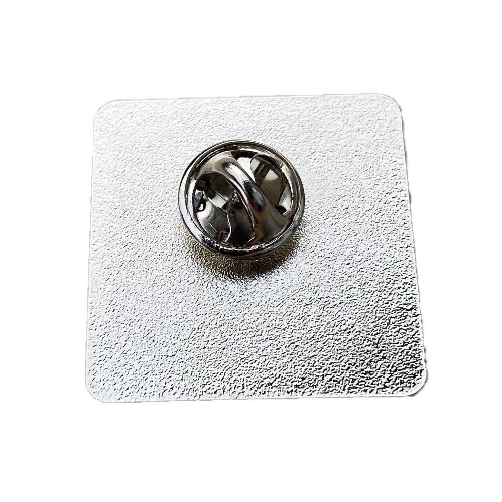 Square Pin Badge with Full Colour Printed Decal (UK Stock)
