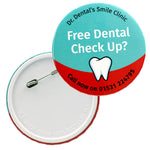 75mm Diameter Button Badge with Safety Pin