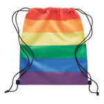 Branded Rainbow RPET drawstring bag