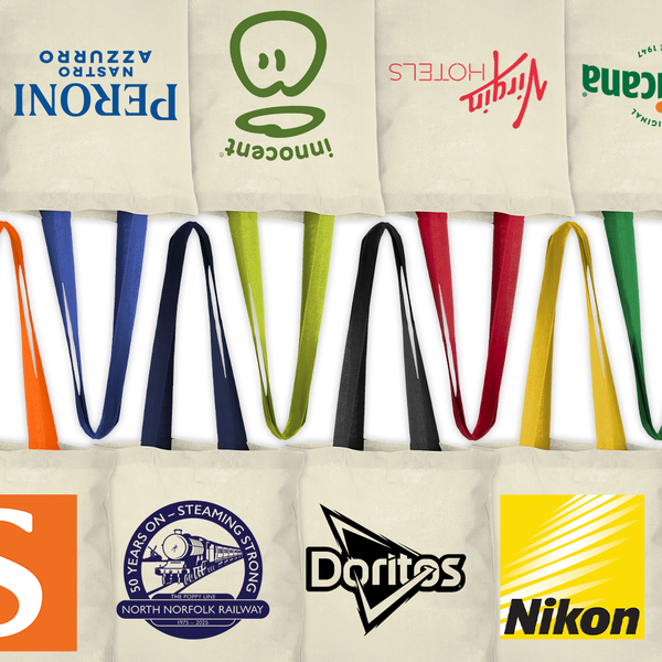 Branded Nevada 100 g/m² cotton tote bag coloured handles 7L