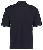 Kustom Kit St Mellion Tipped Cotton Piqué Polo Shirt Navy/Light Blue