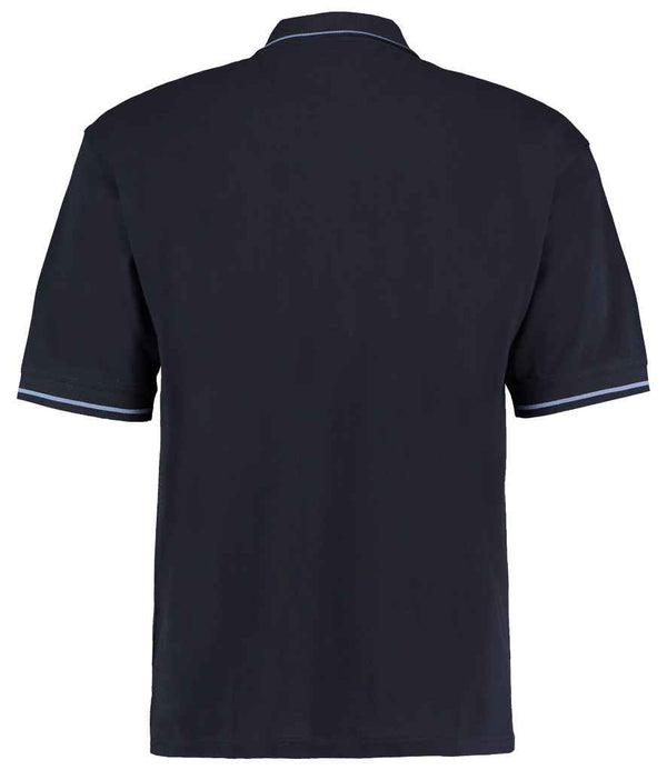 Kustom Kit St Mellion Tipped Cotton Piqué Polo Shirt Navy/Light Blue