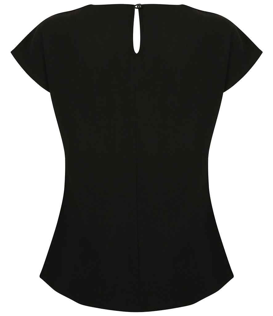 Branded Henbury Ladies Pleat Front Short Sleeve Blouse