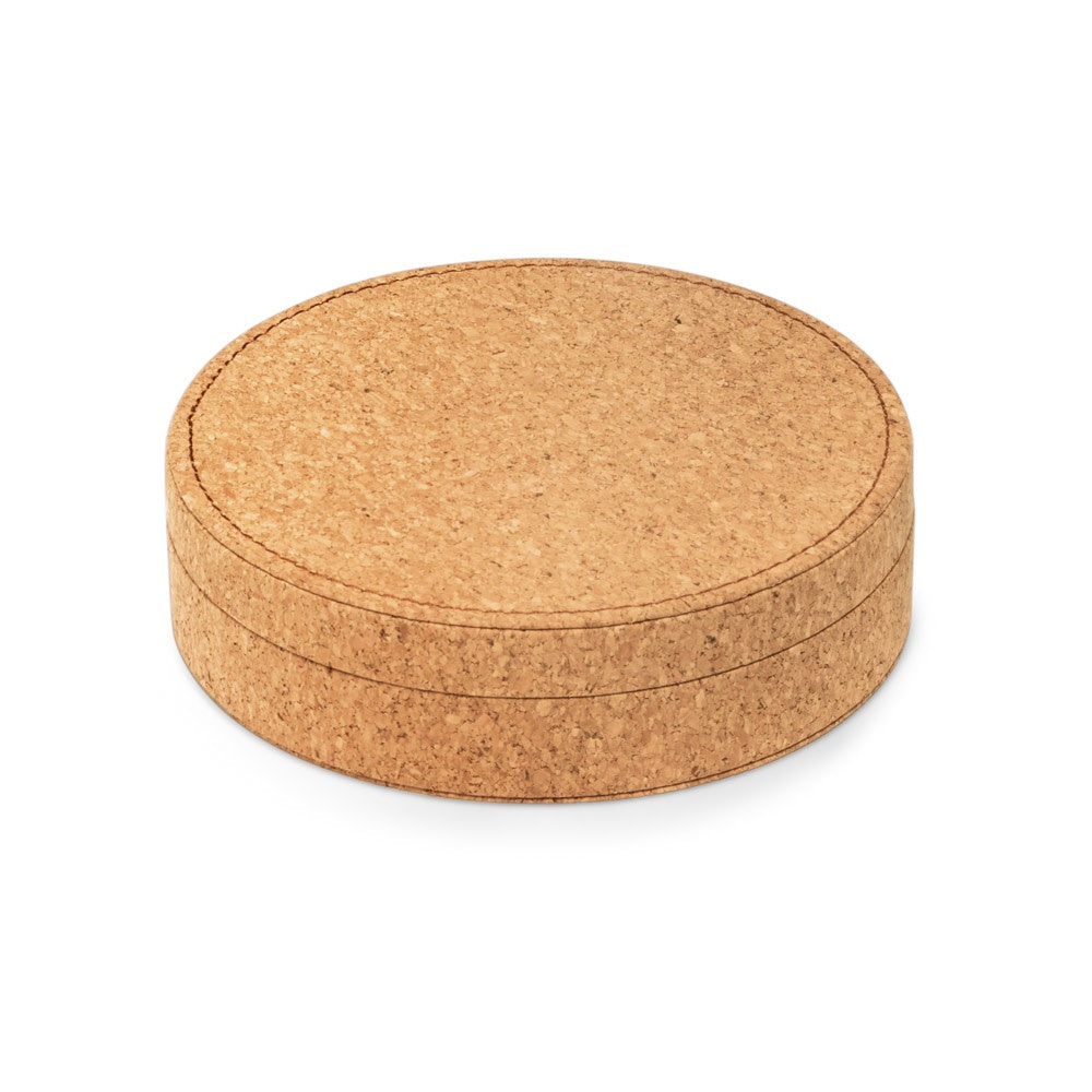 MORETO. Wood and metal wine set in cork box