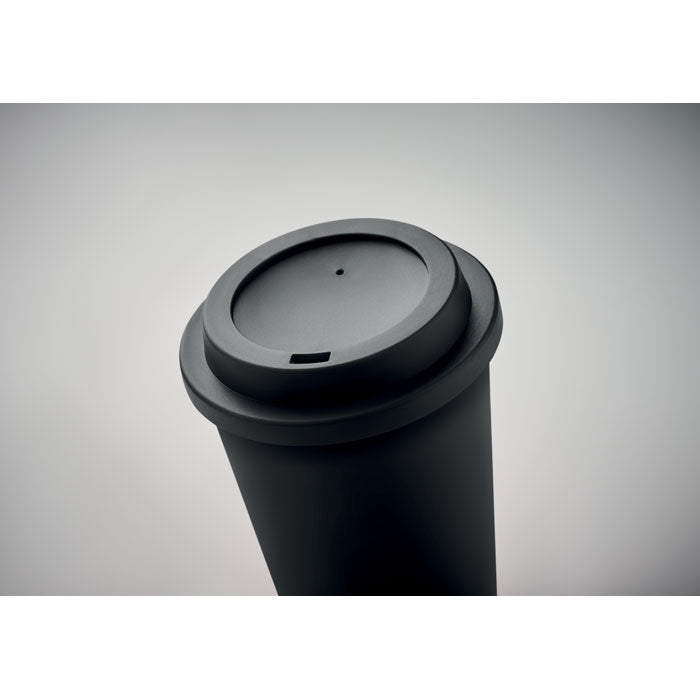 Branded Double wall tumbler PP 300 ml with drinking lid