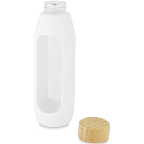 Branded Tidan 600 ml borosilicate glass bottle with silicone grip