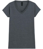 Gildan Ladies SoftStyle® V Neck T-Shirt Dark Heather