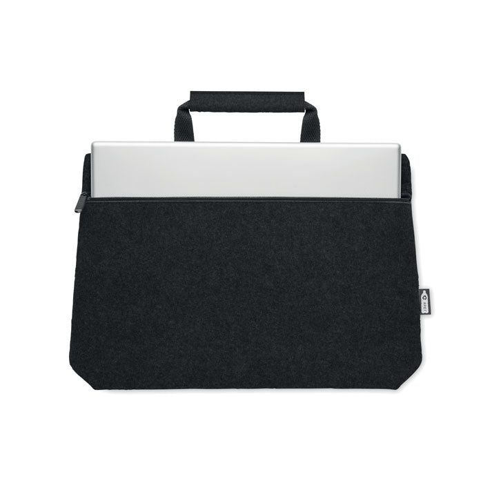 Branded RPET felt zippered laptop bag