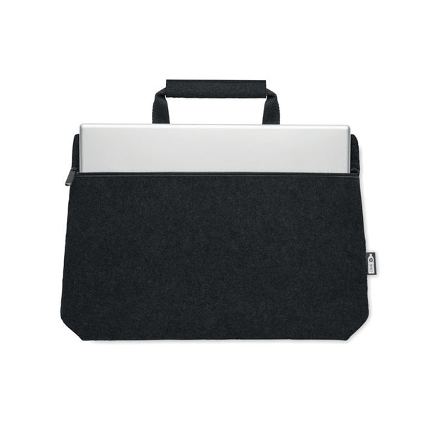 Branded RPET felt zippered laptop bag