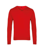 Premier Knitted Cotton Acrylic V Neck Sweater Red