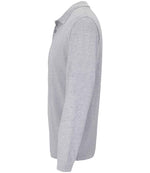 SOL'S Unisex Planet Long Sleeve Piqué Polo Shirt Grey Marl