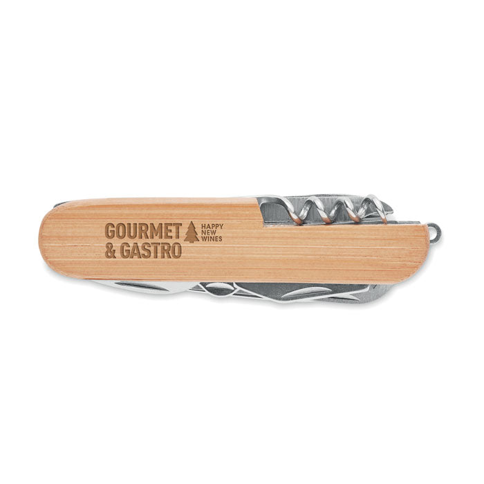 Branded Multi tool pocket knife bamboo