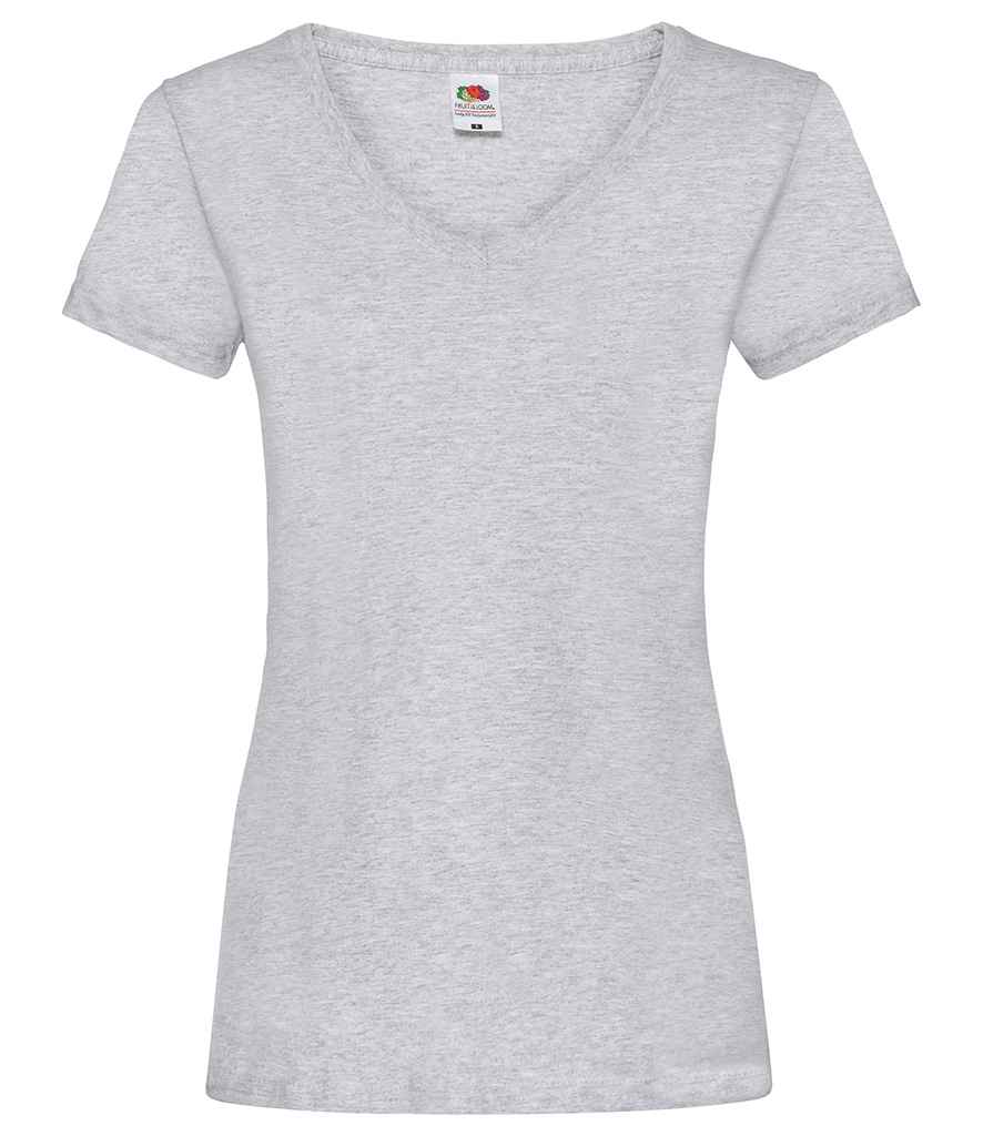 Fruit of the Loom Lady Fit Value V Neck T-Shirt Heather Grey