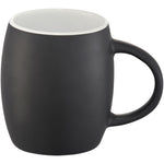 Branded Hearth 400 ml ceramic mug with wooden coaster/lid