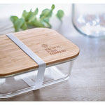 Branded Glass lunchbox with bamboo lid