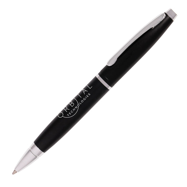 Branded DOVER BLACK Metal Pen. Chrome Undercoat. Silver Trim
