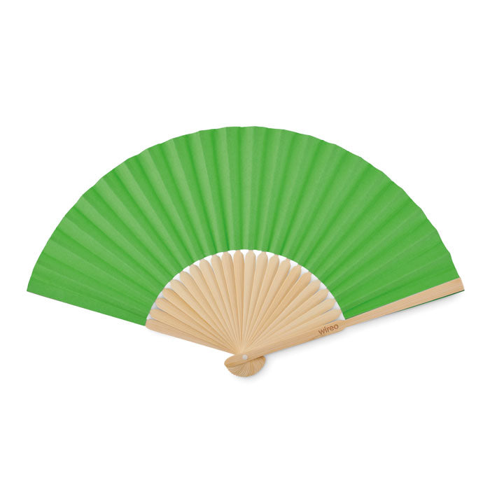 Branded Manual hand fan with bamboo handle