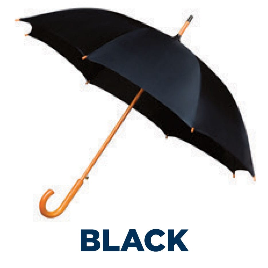 Classic Automatic Walking Umbrella with Wooden Crook Handle - 1050mm
