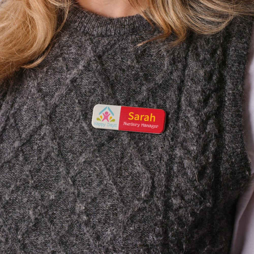 Always Recycled Thin Rectangular Essential Name Badge - Combo Clip