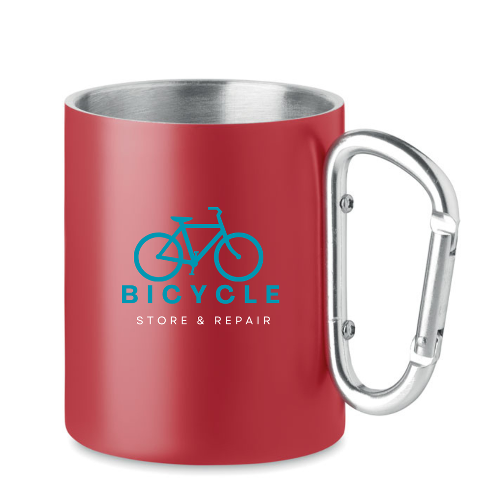 Branded Double wall metal mug 300 ml