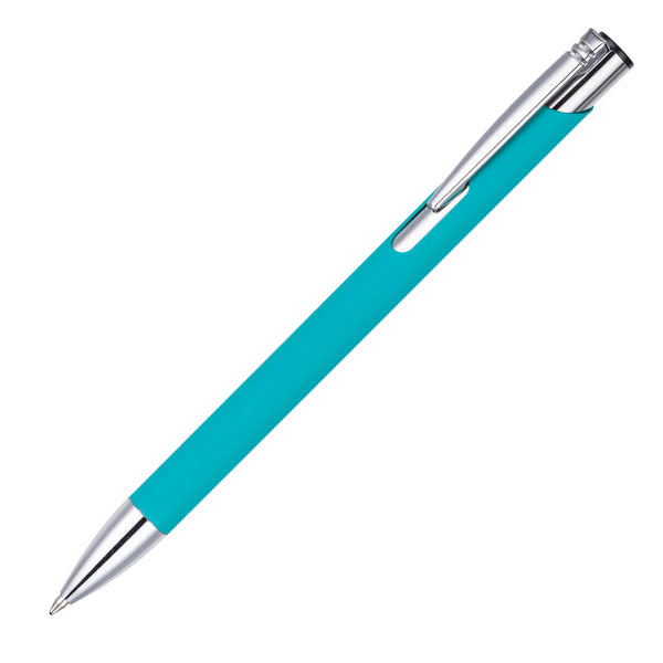 MOLE-MATE ball pen with chrome trim Cyan