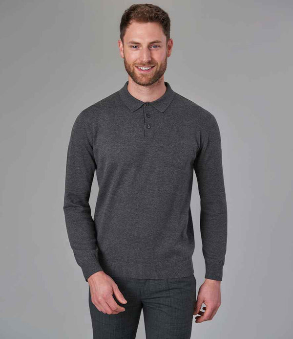Branded Brook Taverner Casper Knitted Long Sleeve Polo Shirt